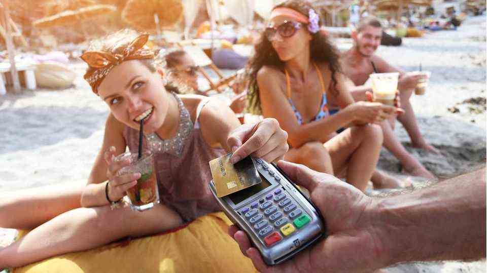 Even a drink on the beach can be paid for without cash in some places