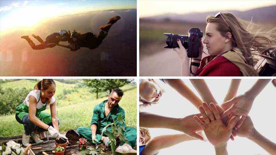 Skydiving, photography, gardening, team sports: these hobbies look great on your resume.