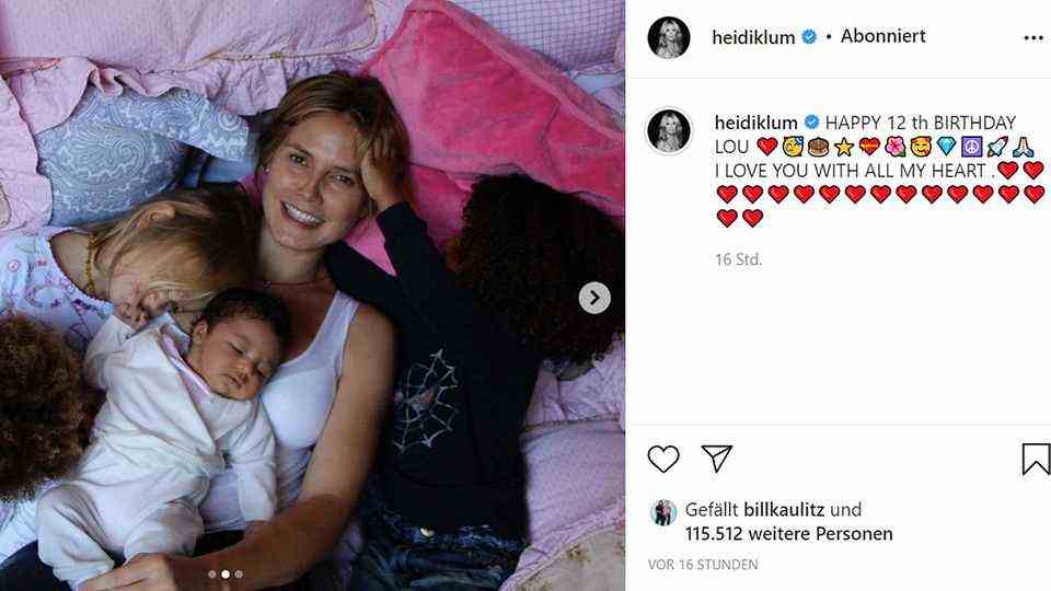 Vip News: Heidi Klum: Your daughter Lou is celebrating her 12th birthday
