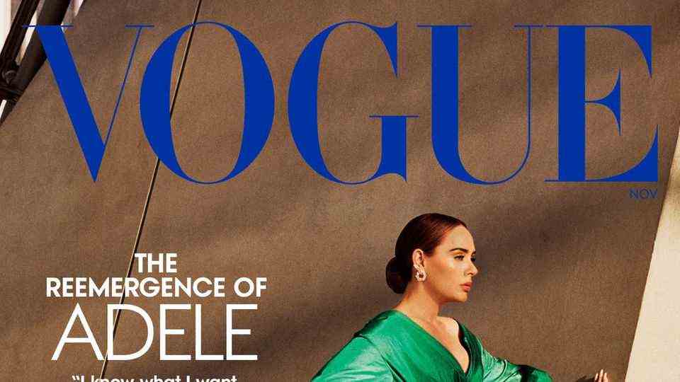 The cover of the magazine "Vogue" with a photo of Adele