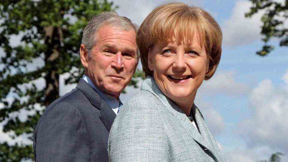 Angela Merkel with George W. Bush