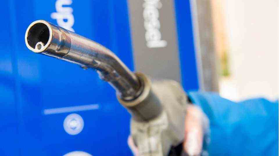 A diesel nozzle at a gas station