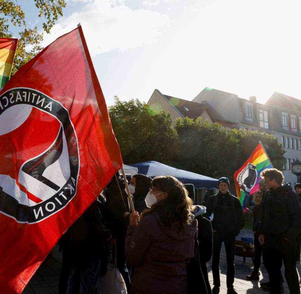 Protest against right-wing extremists in Guben / Brandenburg