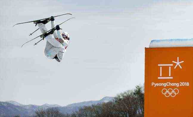 Antoine Adelisse during qualifying for the slopestyle event at the Olympic Games in Pyeongchang, February 18, 2018.