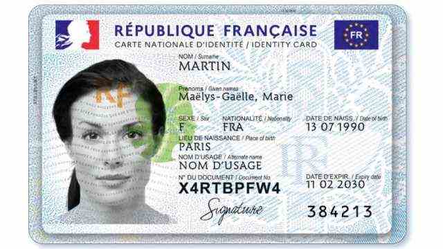 Screenshot carte d'identite France