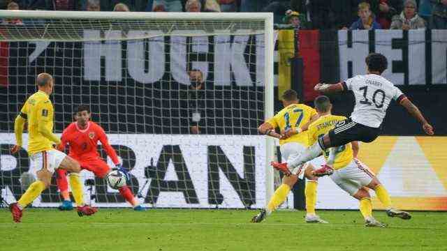 Sports Pictures of the Day Serge Gnabry (Deutschland Germany) equalized to 1: 1 - Hamburg 10/08/2021: Germany