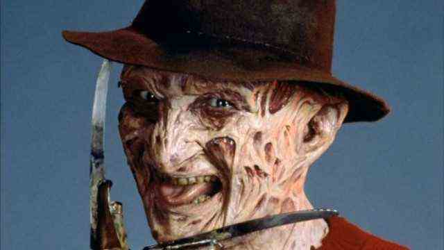 Robert Englund in the role of Freddy Krueger during a scene from the film A Nightmare on Elm St