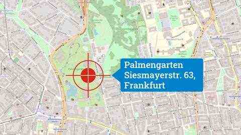 Map of Frankfurt with palm garden
