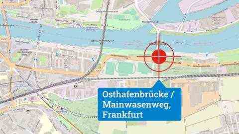 Main riverbank, Osthafenbrücke / Mainwasenweg, Frankfurt