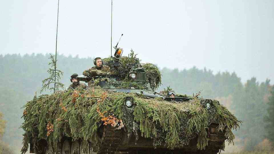 Camouflaged marten during an exercise in 2012
