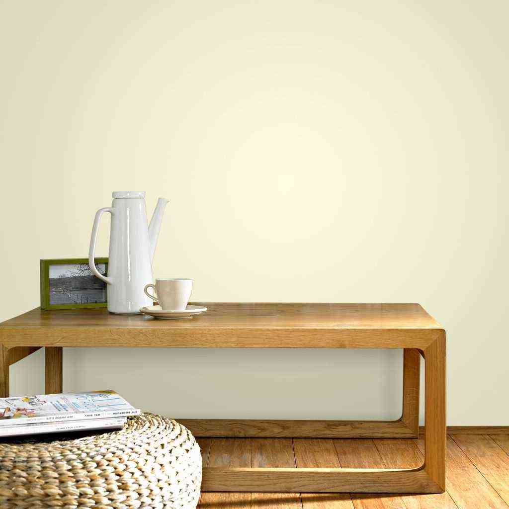 Pastel yellow in a Japandi or minimalist interior 