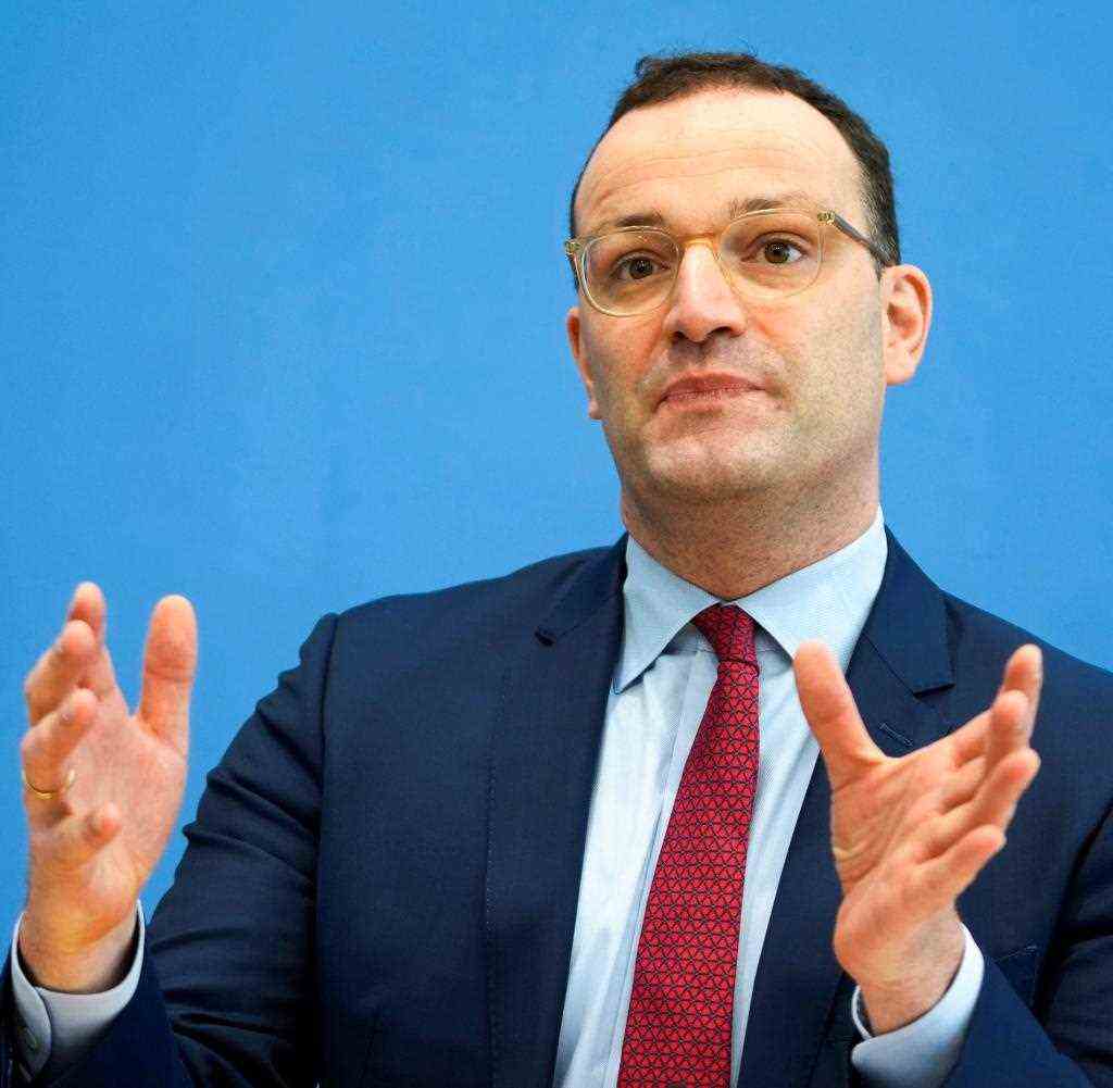 Germany's Health Minister Jens Spahn gestures during a news conference about the coronavirus disease (COVID-19) situation in the country, in Berlin, Germany November 3, 2021. Markus Schreiber/Pool via REUTERS