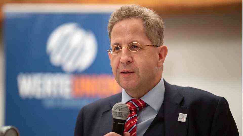 Hans-Georg Maaßen (CDU), ex-President of the Office for the Protection of the Constitution, at an election campaign event in Thuringia