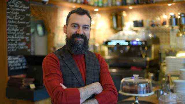 Vegan cafés: owner and barista Murat Dagli offers healthy indulgence in his café.