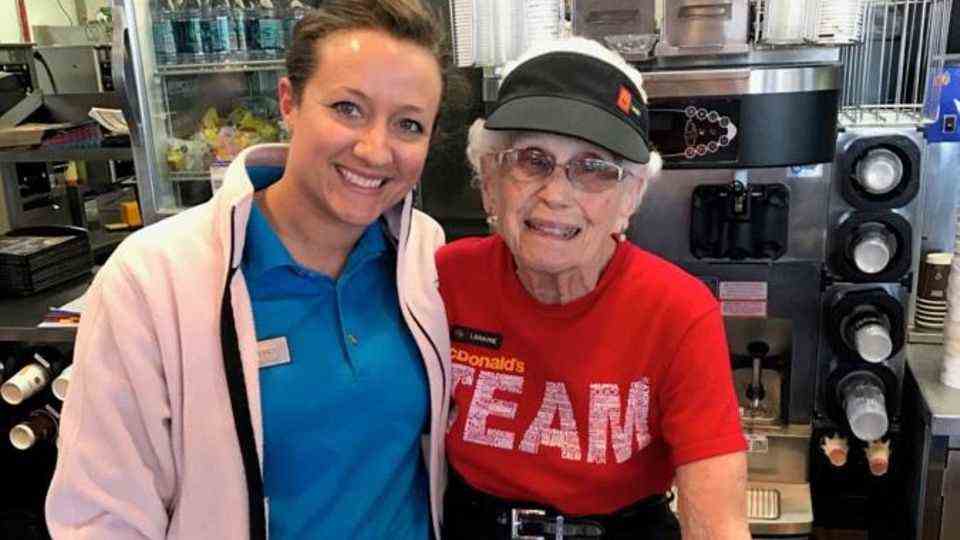 McDonald's: Lorraine Maurer (94) has been with McDonald's for 44 years