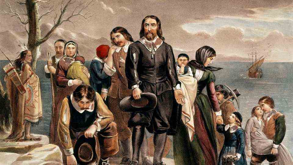 Landing of the Pilgrim Fathers in Massachusetts