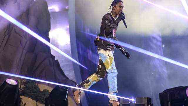 Mass panic: Rapper Travis Scott during his appearance at the Astroworld Festival