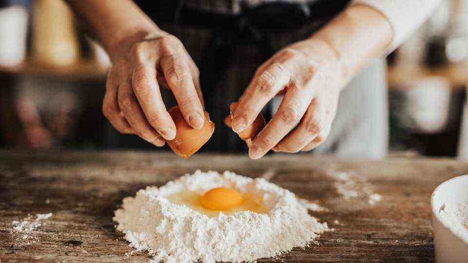 You need eggs and flour for the pasta dough