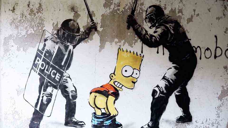 Street art: Banksy is said to have commented on the absurd arrest with a work of art.