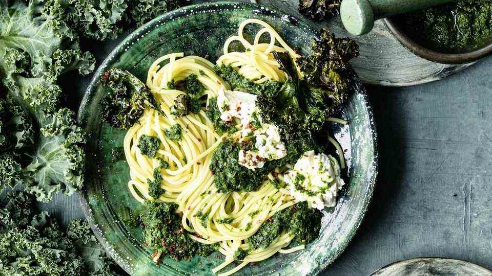 Photo of the kale pasta