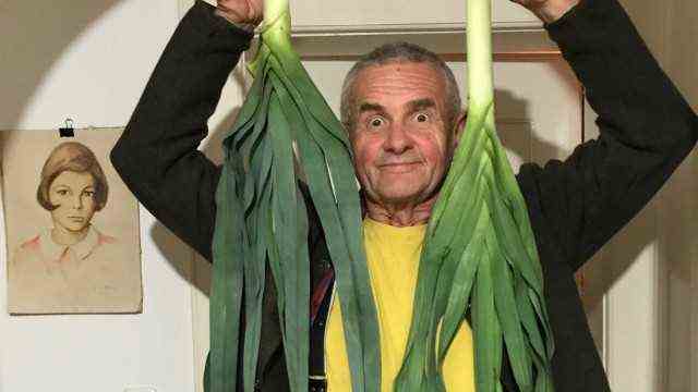 For the festival: Peter Spielbauer has leeks instead of tinsel.
