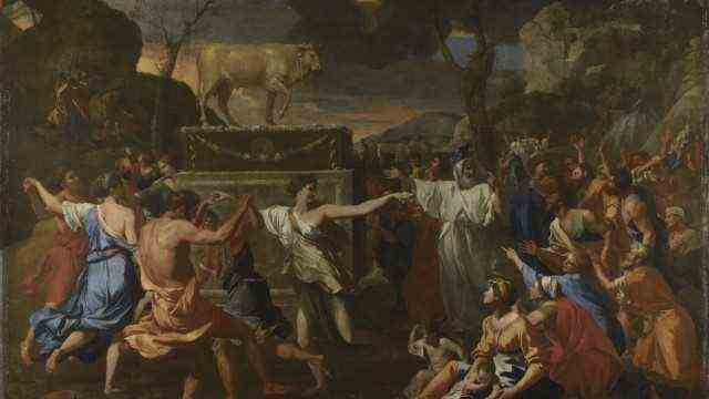 Poussin exhibition in London and Los Angeles: Nicolas Poussin: "The adoration of the golden calf", 1633/34 (detail).