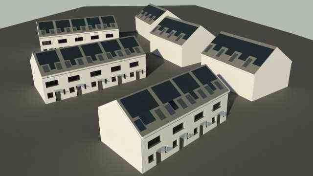 Climate protection: The owners developed a "overall design concept" for solar systems on six adjacent houses.