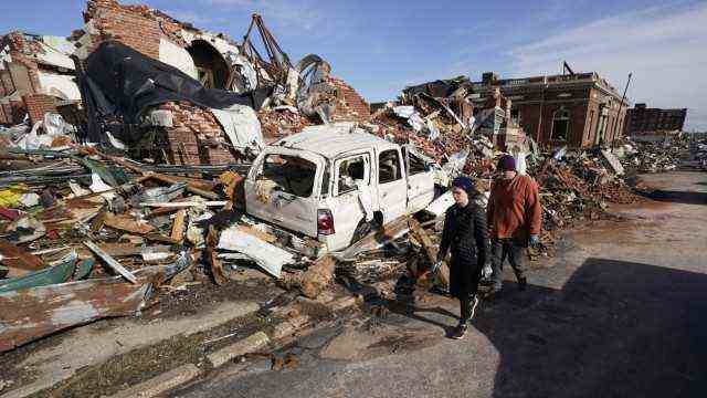 Tornadoes in the USA: The storm left a swath of devastation in Mayfield, Kentucky.