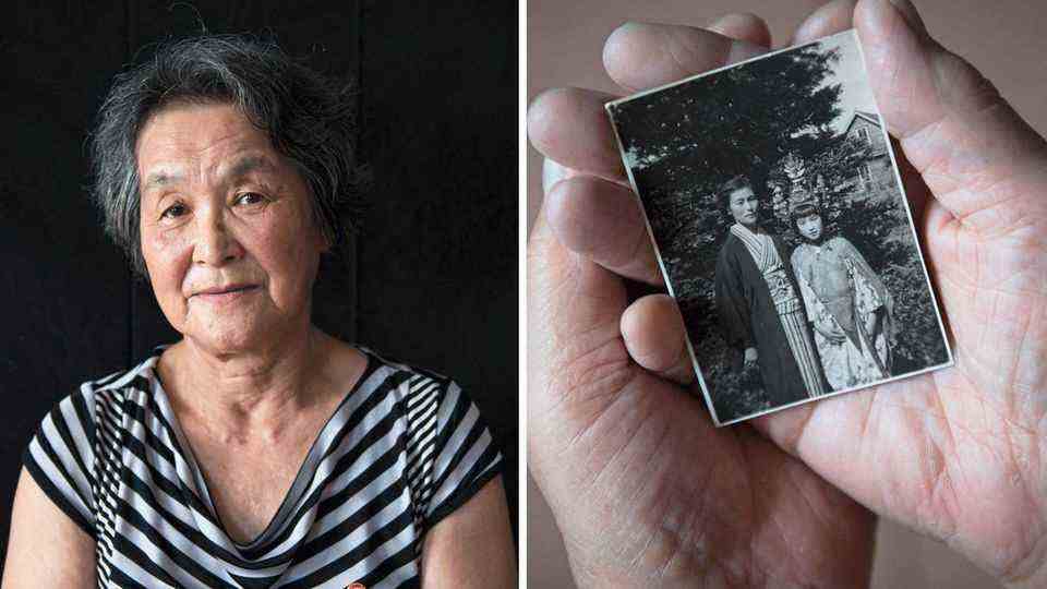 Portrait of Mitsuko Minakawa / Children's photo in the hands of Minakawa