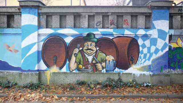 Photography: Lederhose, dumplings and liters of beer: this is how a graffiti artist sees typical Bavaria, photographed at the Muffathalle in 2011.