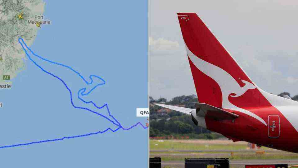The last Boeing 747 from Qantas bears the airline's legendary kangaroo logo.