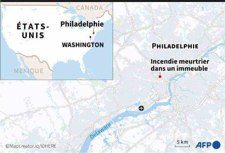 Location of the deadly fire on Wednesday in a building in Philadelphia, United States (AFP /)