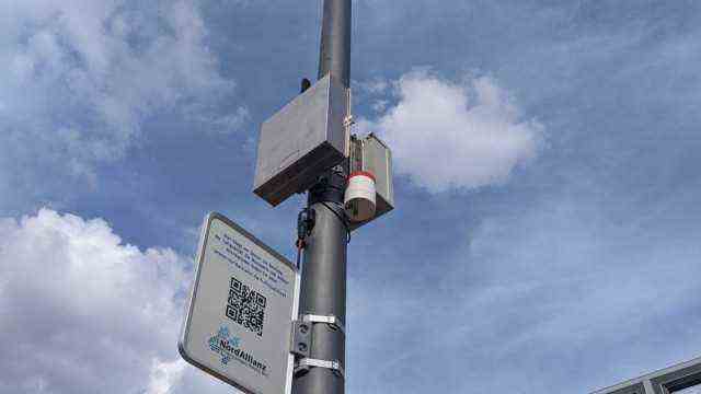 Air pollution control: One of the sensors installed by the Northern Alliance to measure air quality.