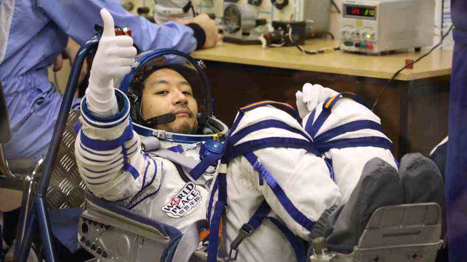 Yozo Hirano in a spacesuit
