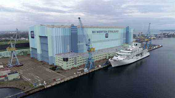 Drone photo from MV Werften in Stralsund © NDR 