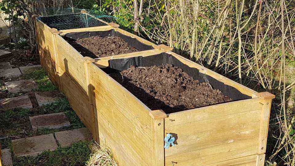 Clad wooden boxes are ideal for raised beds