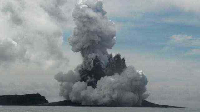 The underwater volcano Hunga-Tonga-Hunga-Ha'apai
