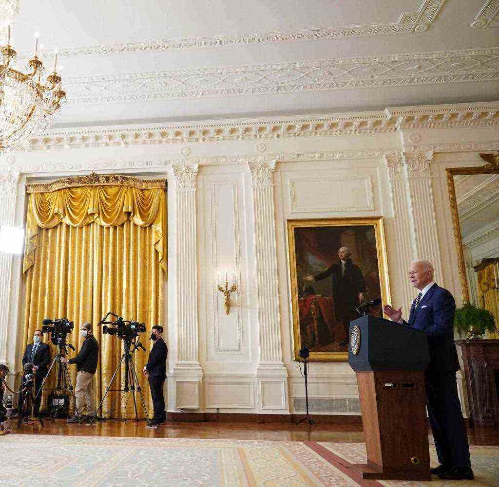 Joe Biden in the East Room of the White House
