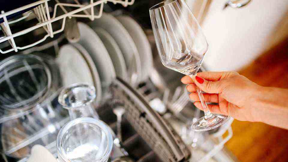 You don't load the dishwasher properly If you overfill the machine, the dishes have no chance of getting properly cleaned.  Food residues stick to plates or cutlery and are then susceptible to mold.