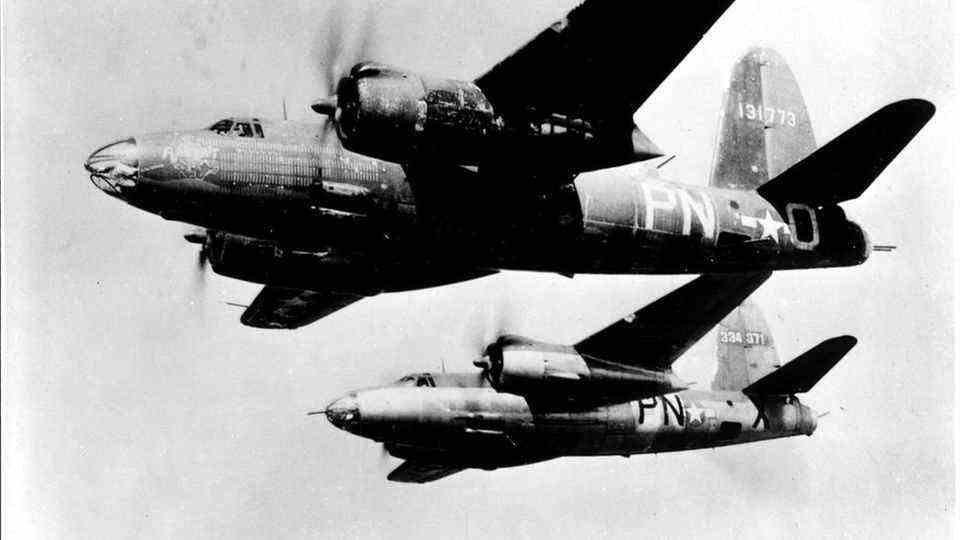 Flak Bait on their last enemy flight in April 1945.