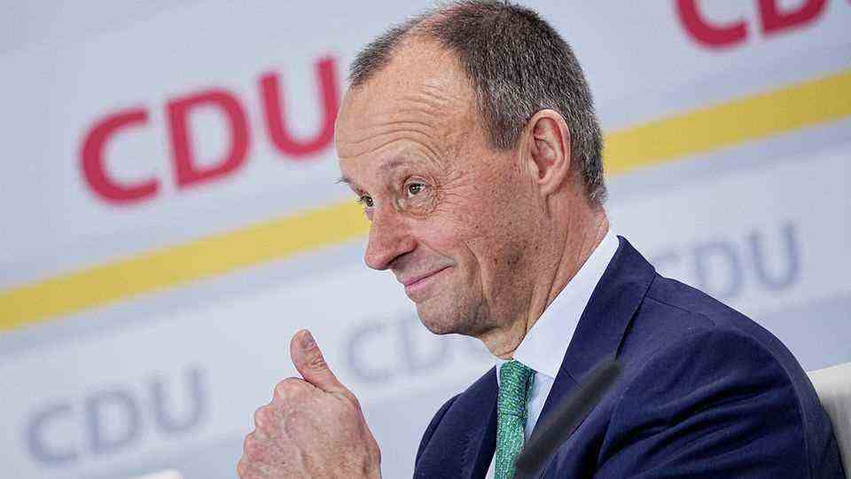 Thumbs up: Friedrich Merz after his election as CDU chairman