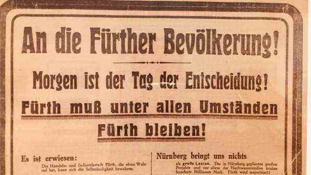 Middle Franconia: Leaflets campaigned for Fürth to remain independent.