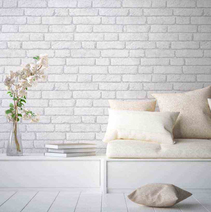 Brick Wallpaper In White –