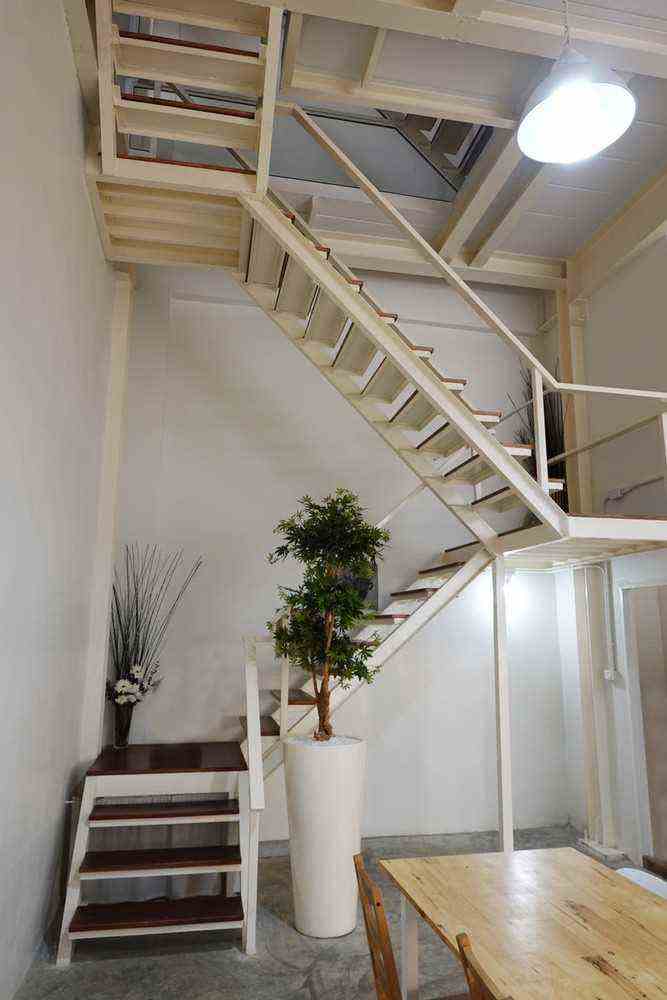 A White Industrial Staircase 