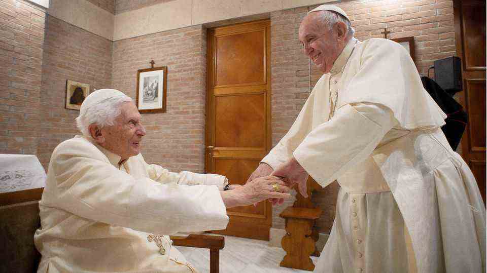Benedict XVI and Pope Francis meet in 2020