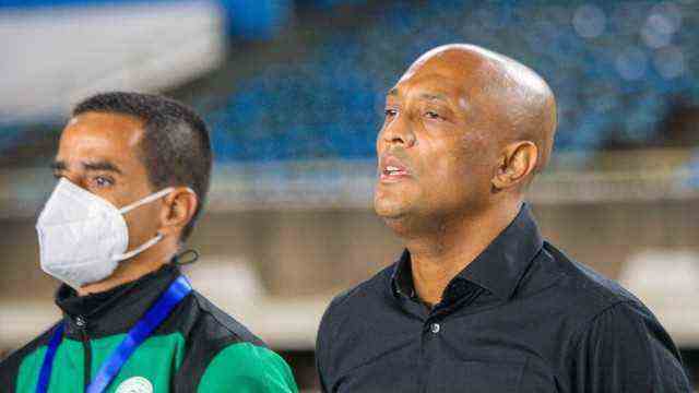 Africa Cup of Nations: Comoros coach Amir Abdou (right) first had to do some convincing to get players for the national team.