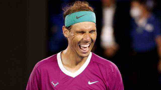 Australian Open: A single beam: Rafael Nadal after the converted match point.