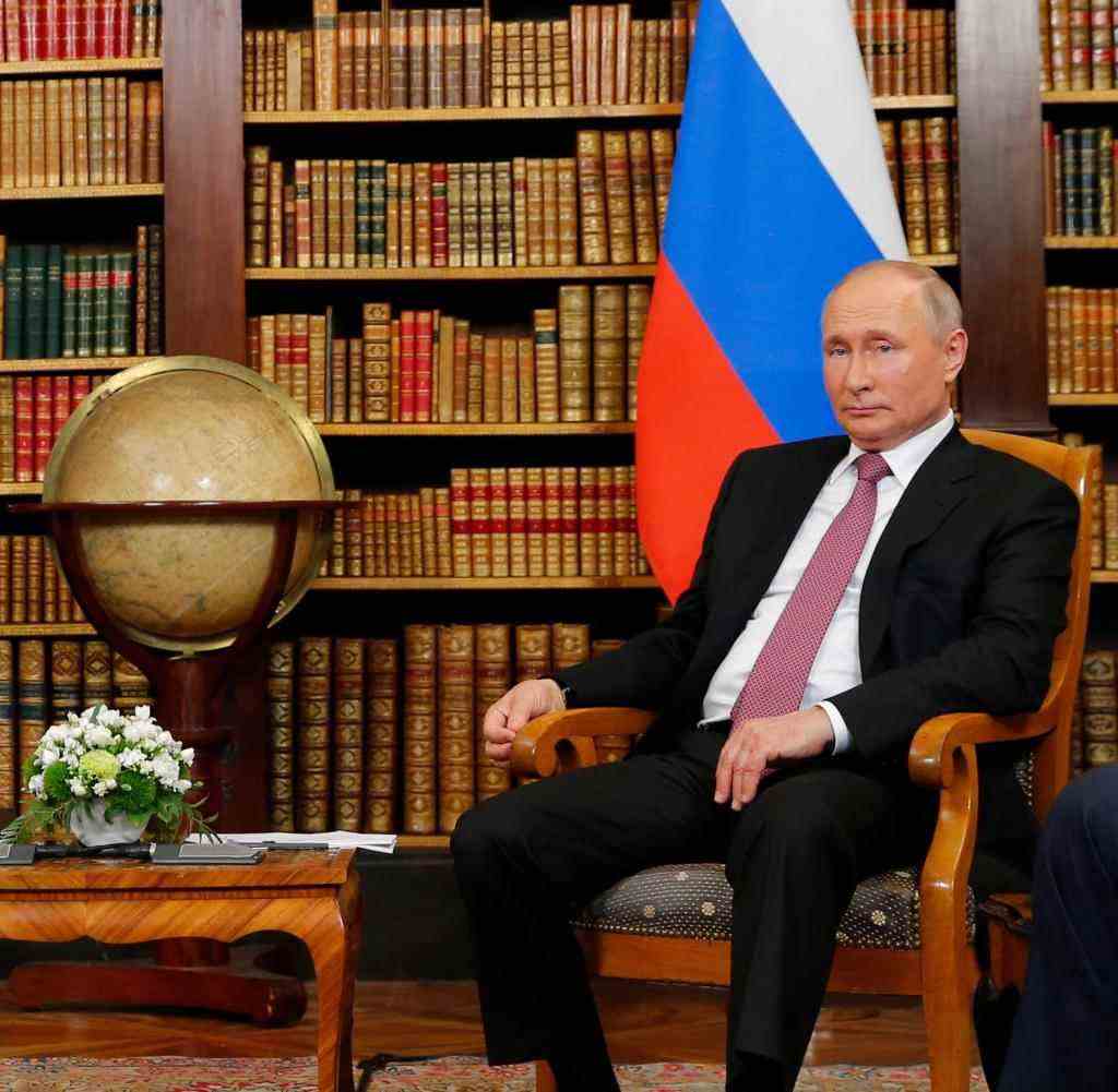 US President Joe Biden (left) and Russian President Vladimir Putin at their US-Russia summit in June on Lake Geneva