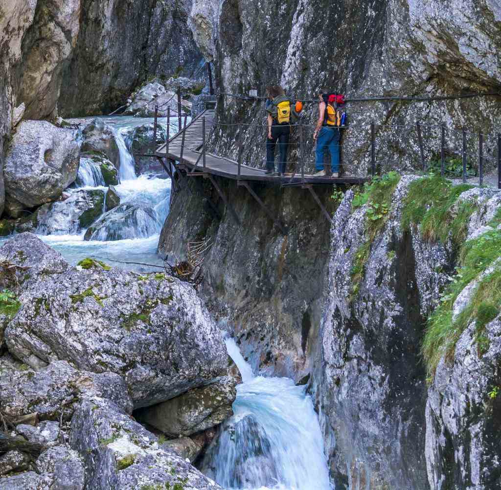 The Höllentalklamm on the Zugspitze is a popular tourist destination.  In August 2021, a tidal wave swept away several people and one woman died