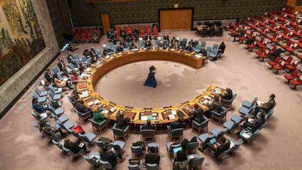 Der UN-Sicherheitsrat im New York (Archivbild): Er kam zu einer Sondersitzung über die Ukraine-Krise zusammen. (Quelle: imago images)